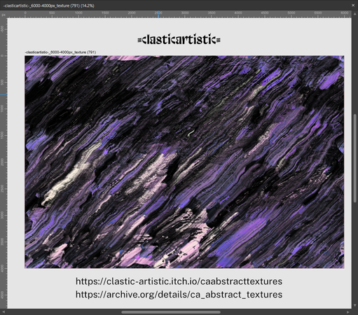 Text - -clasticartistic, https://clastic-artistic.itch.io/caabstracttextures https://archive.org/details/ca_abstract_textures

Image - Purple, black and white wavy texture in Affinity titled -clasticartistic-_6000-4000px_texture (791)