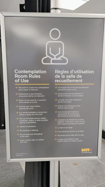 Sign describing a contemplation space