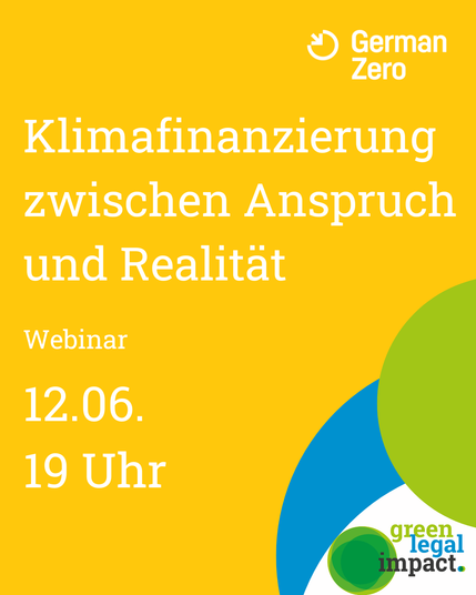 Klimafinanzierung zwischen Anspruch und Realität, Webinar, 12.06. 19 Uhr