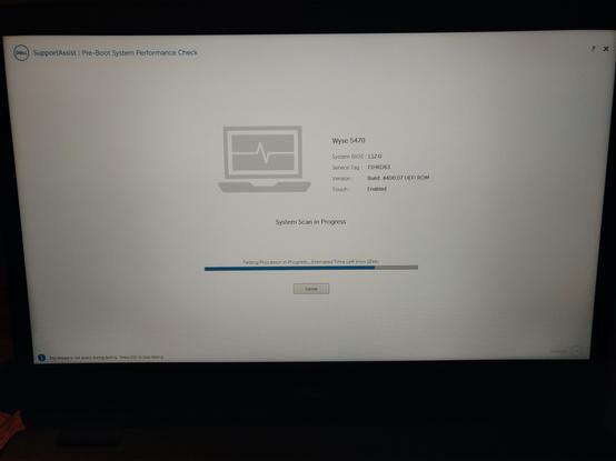 Dell Wyse 5470 System Test Screen