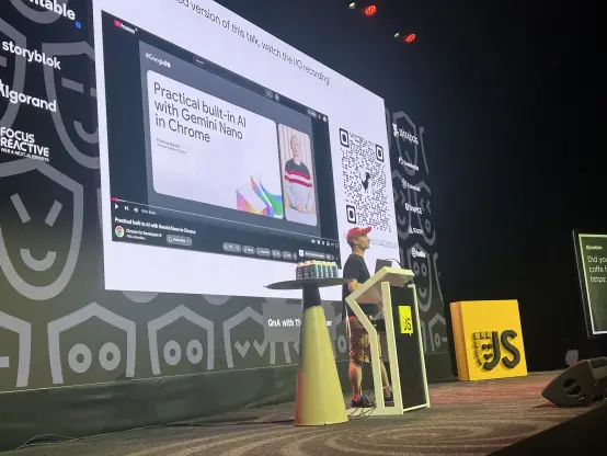 View of Tom on stage.