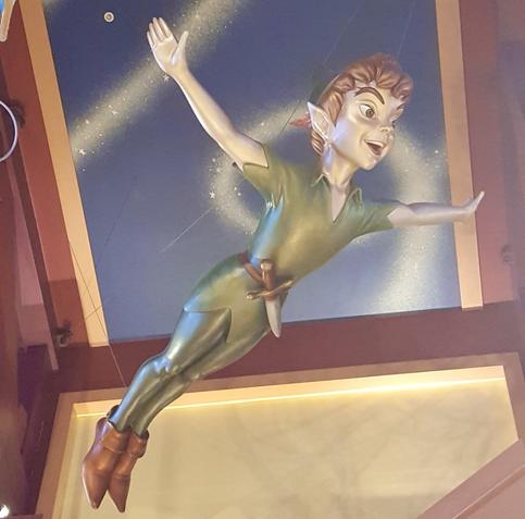 Peter Pan on ceiling of old World of Disney store at Disney Springs , Walt Disney World