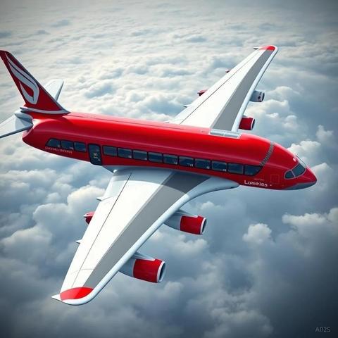 Image with seed 810127821 generated via Stable Diffusion through @stablehorde@sigmoid.social. Prompt: an airbus a380 plane that's been modified to look like a london double decker red bus.