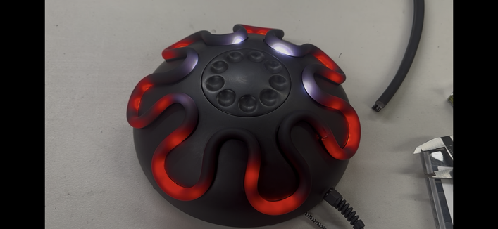 A Blobulator!  A plastic blob with lights going around it. On top is a rotary dial. What’s it do? Find out in two days!