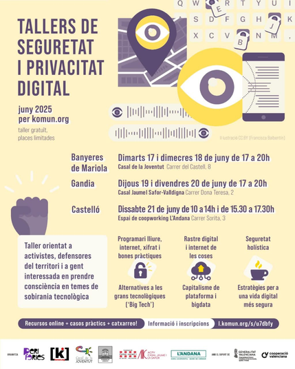 Cartell dels Tallers de Seguretat i Privacitat Digital