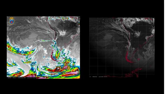 izq satelite IR
der visible