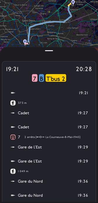 Exemple d'itinéraire
