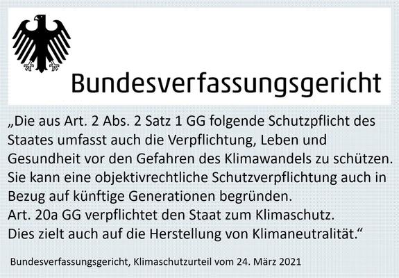 Bundesverfassungsgerichtsurteil zum Klimaschutz vom 24 März 2021...
