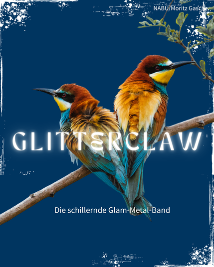 Zwei Bienenfreser mit dem Bandnamen: Glitterclaw / Die schillernde Glam-Metal-Band