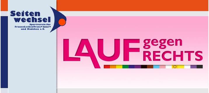 💥Announcement! Saturday 14.06.2025💥

🏃🏼‍♀️Seiten Wechsel - Run AGAINST right-wing extremism 2025 🏃🏾‍♂️

Saturday, 14 June 2025 | 9:30 a.m. | Höhe Tempel Garten, Columbiadamm 12049 Berlin

Arrival: U8, bus 166, M43 Boddinstraße | Bus M43 Sommerbad Neukölln

📣Call to action: https://asanb.noblogs.org/?p=11847

#b1406 #AgainstFascism

For the first time in Berlin, we rund around the Tempelhofer Feld (to the left).

Runs start at 10 a.m.
Registration: https://widgets.yolawo.de/w/0/bookables/681b4dbe74c2850a904ec59c

Every step for human rights, respect & queerness!

There are various routes, such as a Bambini (300m), 3km, 6km up to the 12km double round.

Whether you run, roll, walk, walk or hike, you chose your own pace!

During the event, there will be entertainment at the start and finish area with short speeches, music and performances.

The donations go to the Brandenburger Landesverband AndersARTiG for strategies against the Right.

ℹ️ Registration and further information can be found here: https://www.seitenwechsel-berlin.de/projekte/lauf-gegen-rechts-2025/lauf-gegen-rechts-en