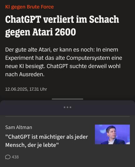 Gegenüberstellung einer Aussage von Sam Altman mit ... der Realität.
