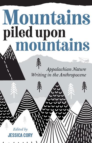 Book cover showing black and white line drawings of mountains and trees