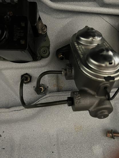 Dual master brake cylinder conversion for 1964 Corvair