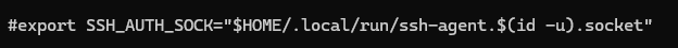 export SSH_AUTH_SOCK="$HOME/.local/run/ssh-agent.$(id -u).socket"