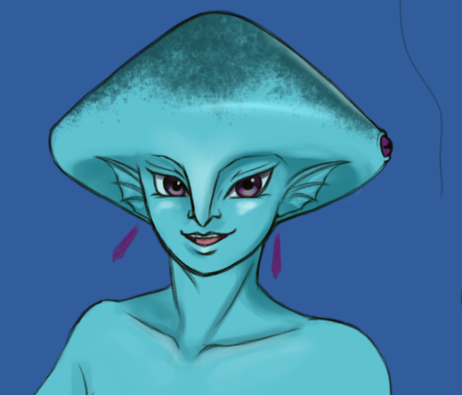 Closeup view of the Princess Ruto illustration WIP