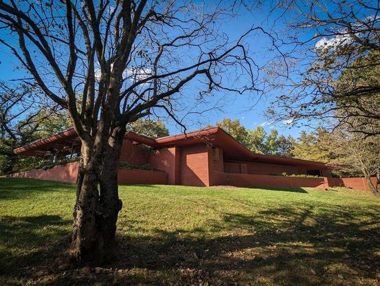 One of a series of photographs taken at a state park in Iowa that features a Frank Lloyd Wright-designed home.