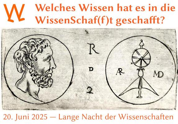 Antike Kupfermünze: Auf der einen Seite ist ein bärtiger, ehrwürdiger Mann abgebildet, auf der anderen der Zylinder mit der Kugel und den Buchstaben AR.MD, die für Archimedes stehen. Filippo Paruta, Leonardo Agostini, Public domain, via [Wikimedia Commons](https://commons.wikimedia.org/wiki/File:Archimedes_bronze_coin.jpg)