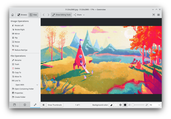 A screenshot of Gwenview image viewer.