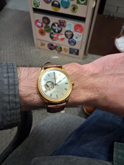 Orient open heart watch