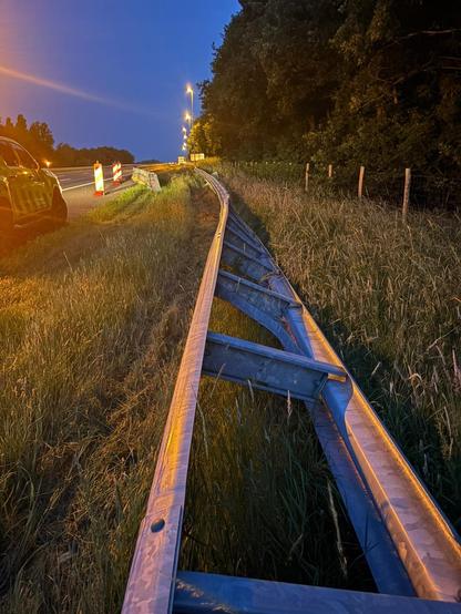 Geleiderailschade op de A1 bij Rijssen
