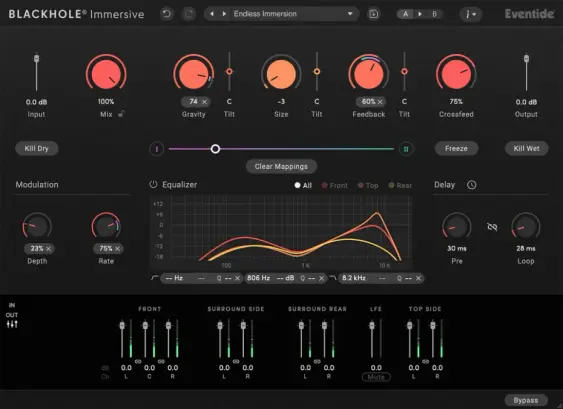 Eventide Blackhole Immersive  Nutzeroberfläche