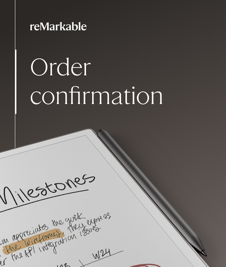 Screenshot reMarkable Order confirmation - Bestellbestätigung des reMarkable Paper Pro