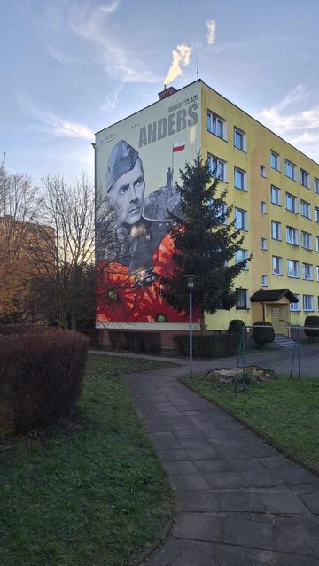Artwork by CO KTO? in Czersk (Poland) dedicated to Władysław Anders, a Polish military officer and politician, and prominent member of the Polish government-in-exile in London
