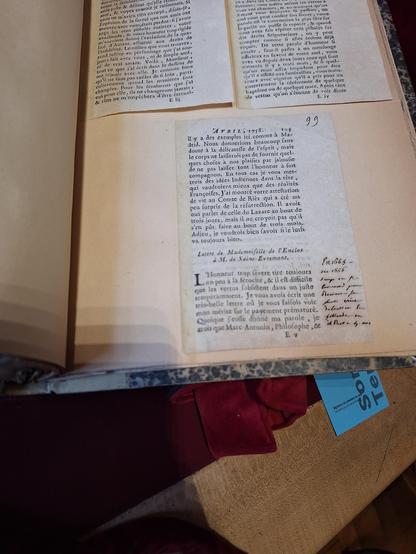 Page d'une version imprimée d'une lettre avec note manuscrite à la marge essayant  de dater la lettre