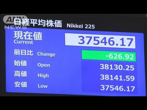 日経平均株価 一時600円以上値下がり　イスラエルのイラン攻撃などで市場に不安(2025年6月13日)