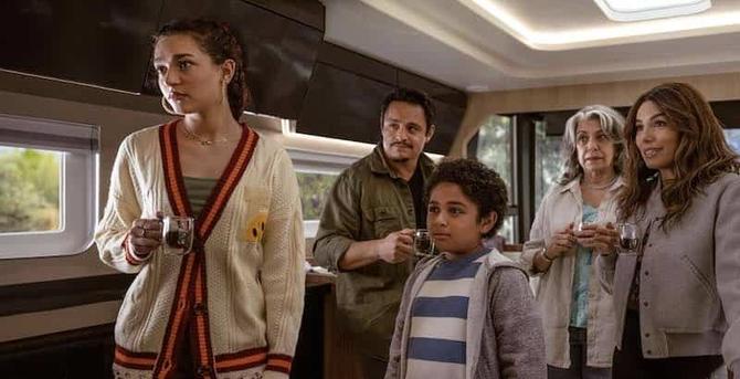 Eva Longoria, Thom Nemer, Jesse Garcia, and Paulina Chávez in Alexander and the Terrible, Horrible, No Good, Very Bad Road Trip