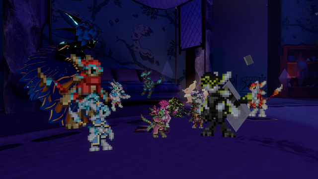 An Avali Meetup, where a bunch of avali, myself included were 2D Starbound sprites in the 3D Environment.