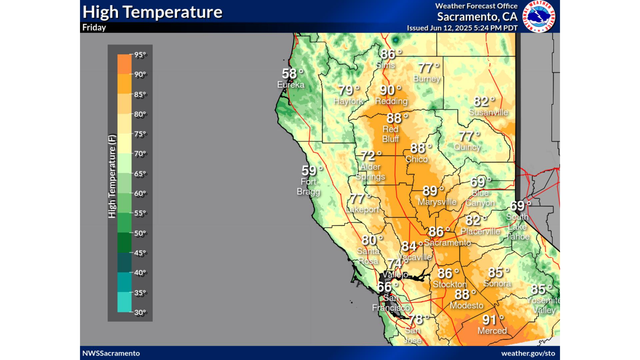 Minor HeatRisk this week with 80s and near 90 through the Central Valley with 70s to mid 80s across the mountains. Please exercise heat safety and check the latest forecast at weather.gov/sto