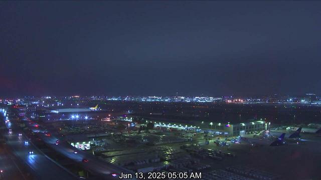 A screen capture from the @ABC7 web camera at LAX airport