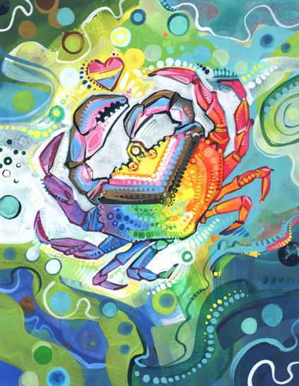 crab embodiment of a progress pride flag