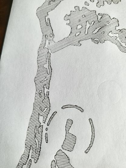 A closer image of the drawing showing the spacing between the lines