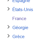 dans le sommaire de la page, France est l'un des seul pays non "dépliables"