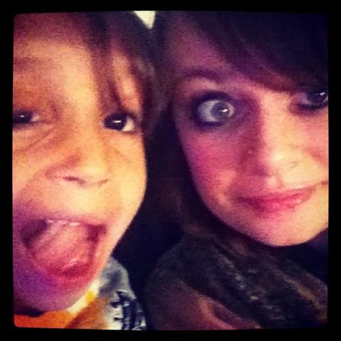 One of the last selfies I took with my baby brother before he moved away. I'm doing a goofy face where it looks like I'm smiling but my eyes are saying "help me." Brother has his mouth open, and I think he meant to stick out his tongue, but it didn't quite make it.