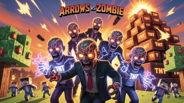 ARROWS vs ZOMBIE IN MINECRAFT 🔴 #minecraft #minecraftvideos #shortsfeeds