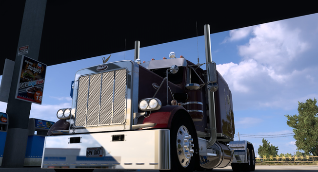 Peterbilt fillin' up at a gas station somewhere in the US.  #ATS #AmericanTruckSimulator