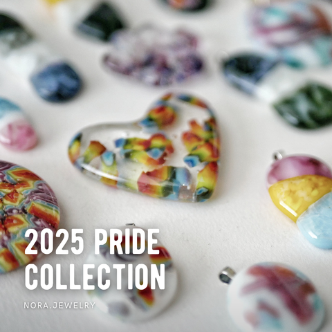 2025 pride collection (a bunch of pride jewelry is pictured)