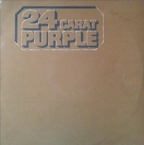 Golden album Cover, with "24 carat PURPLE" written on it.
