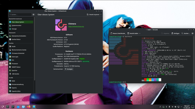 Dell Inspiron 15 Gaming 7567 running Chimera Linux