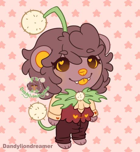 my mascot dandy redesigned on the reddit avatar base, they are a little guy <3 they have one dandelion antennae coming out from his head instead of two