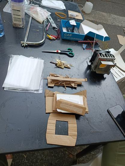 Carton, converter, fan, light, LCD screen and lens