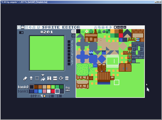 Screenshot of the tileset I made for the world.