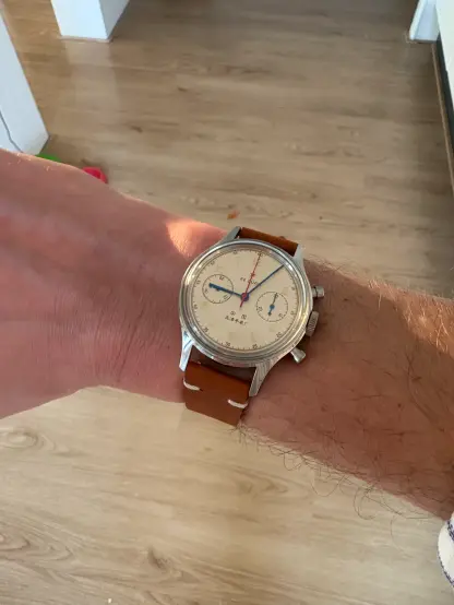 A right wrist wearing the previously mentioned 1963 Reissue