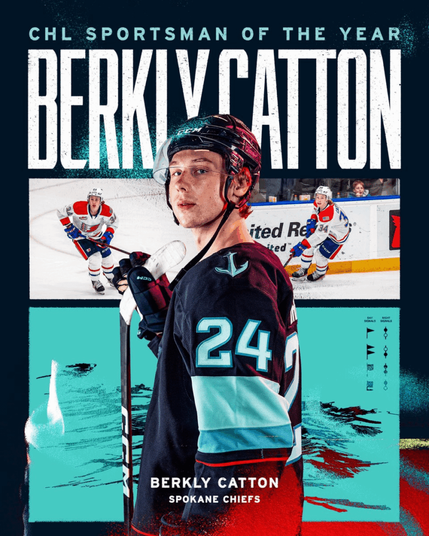 [Seattle Kraken] Congratulations to our very own Berkly Catton on being named the 2025 CHL Sportsman of the Year!
