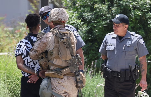Reuters: US Marines carry out first known detention of civilian in Los Angeles, video shows.

https://www.reuters.com/world/us/us-marines-carry-out-first-known-detention-civilian-los-angeles-video-shows-2025-06-13/