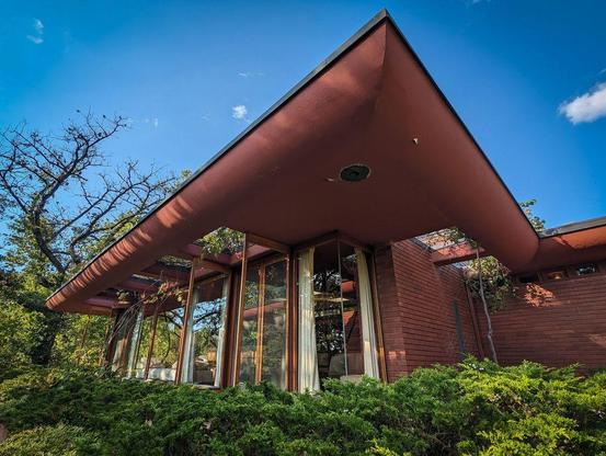 One of a series of photographs taken at a state park in Iowa that features a Frank Lloyd Wright-designed home.