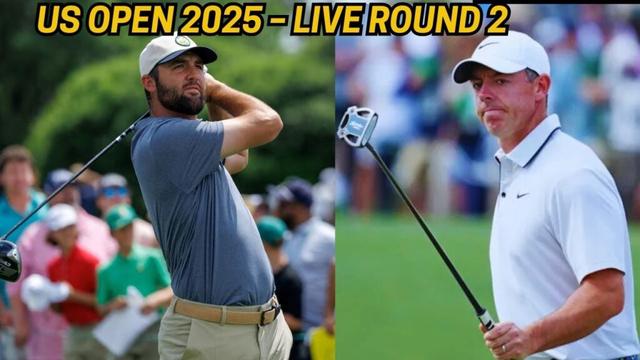 US Open Golf Championship 2025 Live ROUND 2 Hovland & Koepka in touch Rahm battling Scheffler toilin